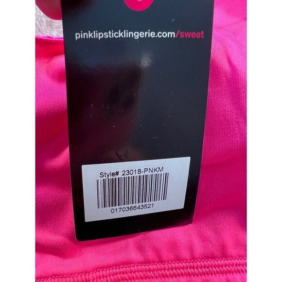 Pink Lipstick Intimates Hot Pink Sports Bra Medium NWT Secret Pocket - Picture 6 of 9